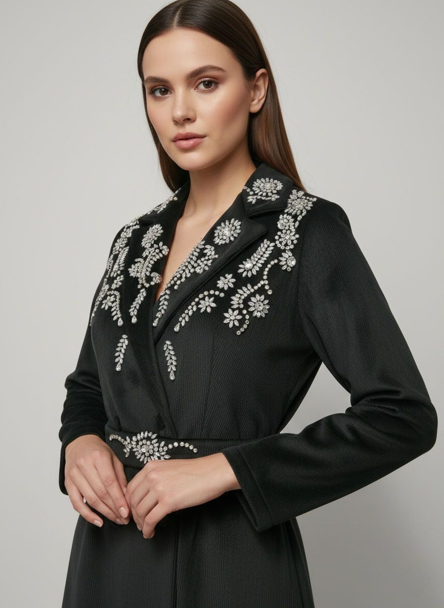 Crystal Bloom Trench Dress