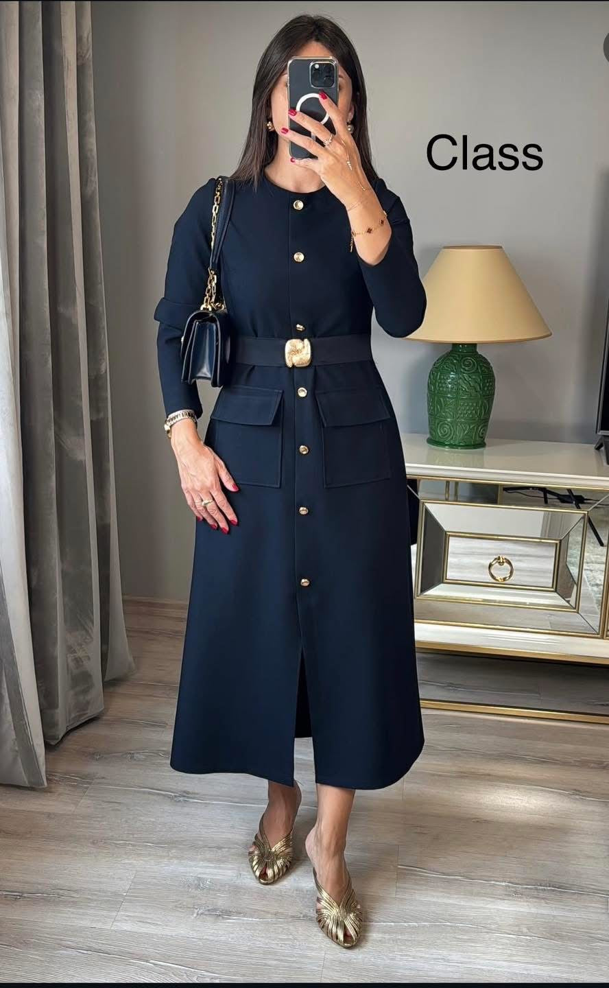 Luxe Belted Midi Dress