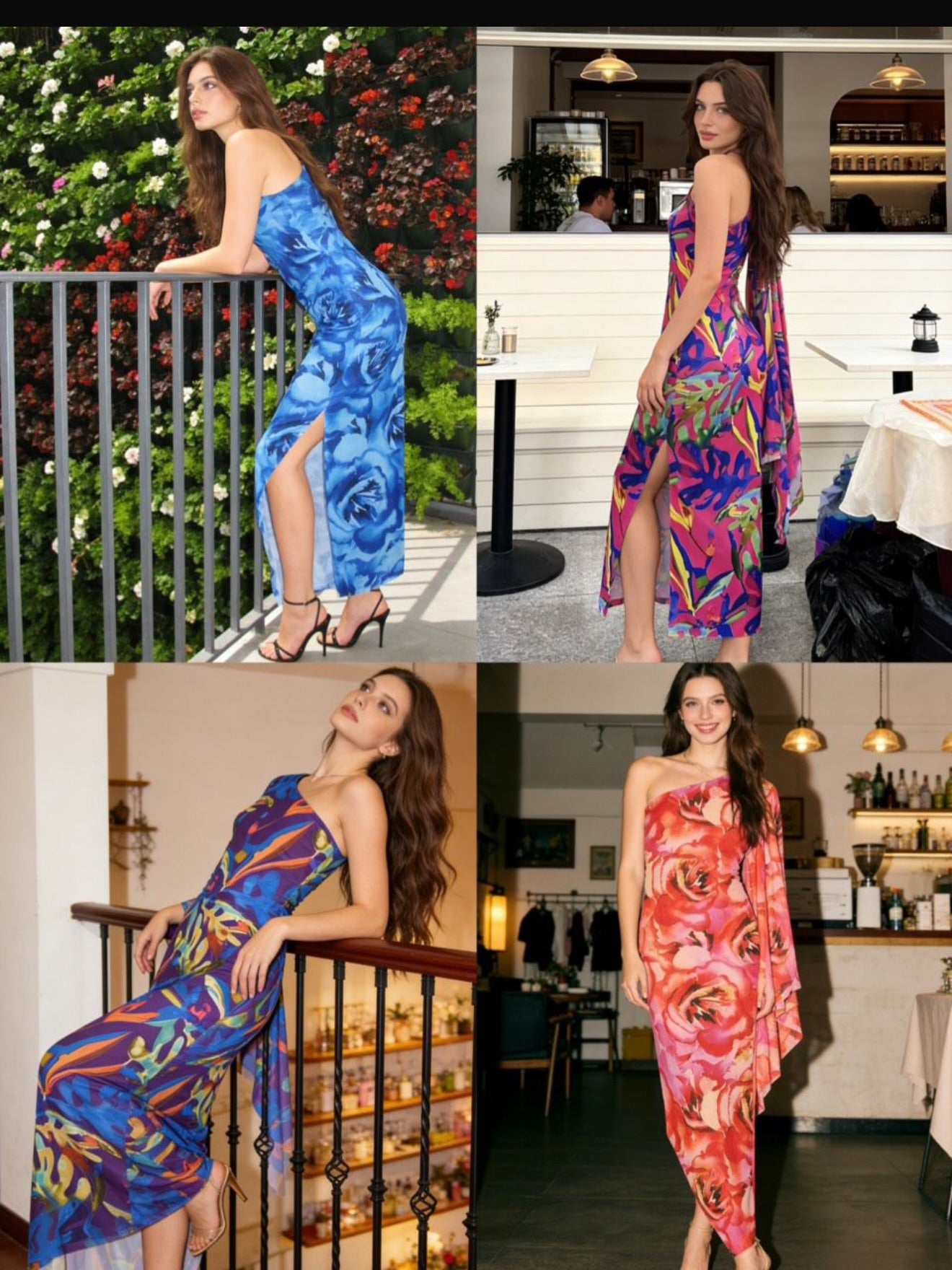 Vivid Bloom One Shoulder Dress