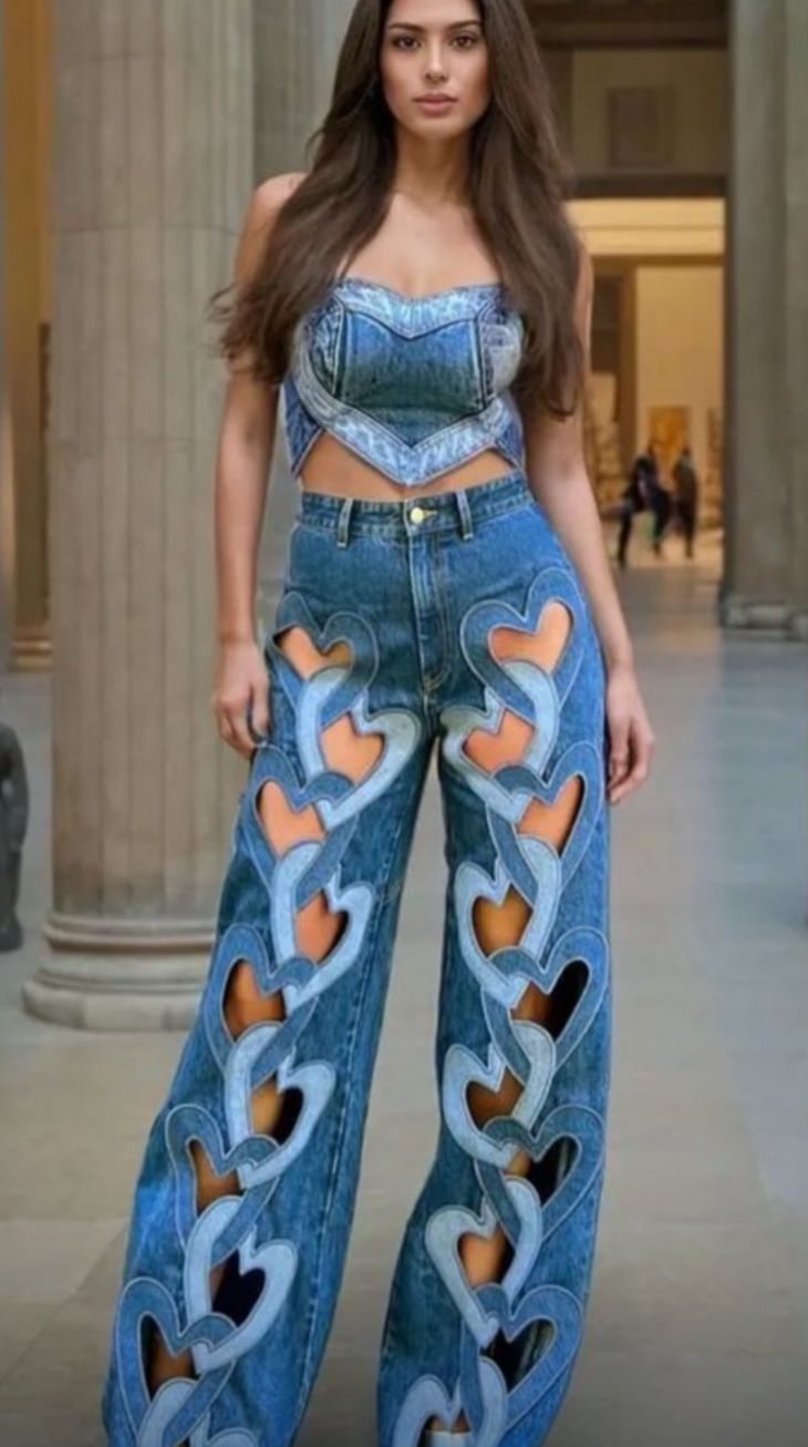 Denim hearts Jeans full set