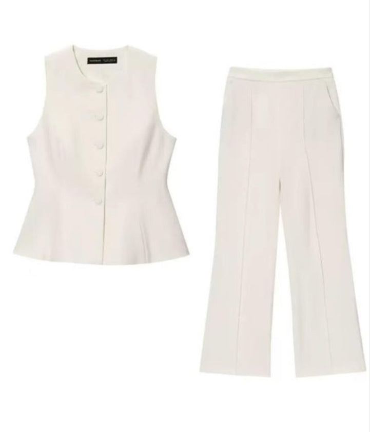 White Peplum Coordset