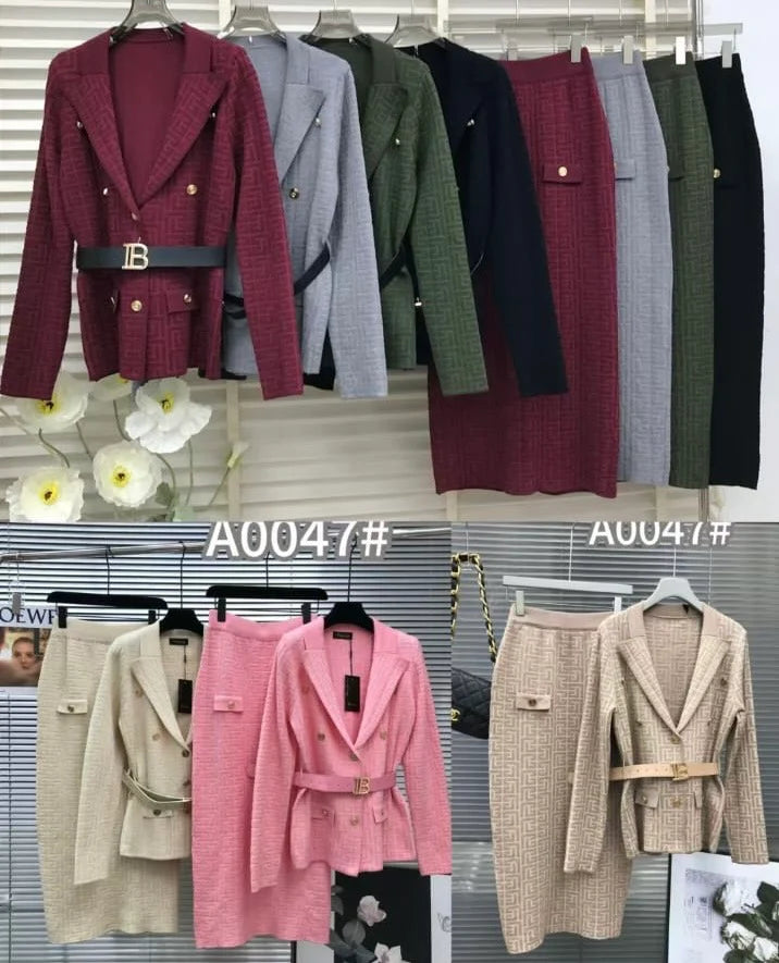 Winter skirt top with belt