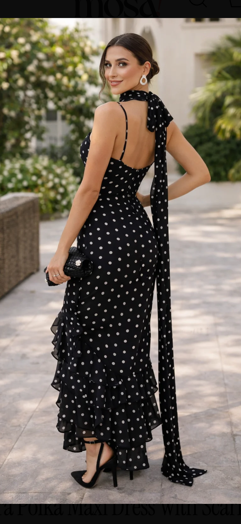 Midnight Polka Elegance Dress