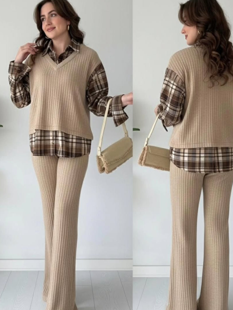 Autumn Layered Knit 2-Piece Set