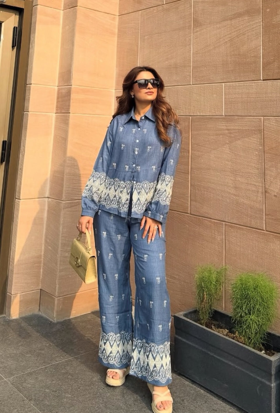 Denim cotton coordset
