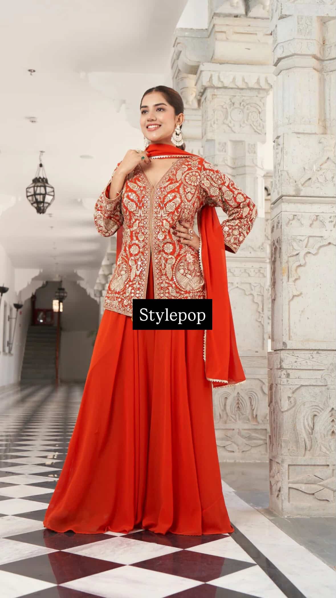 Amber Glow Sharara Suit