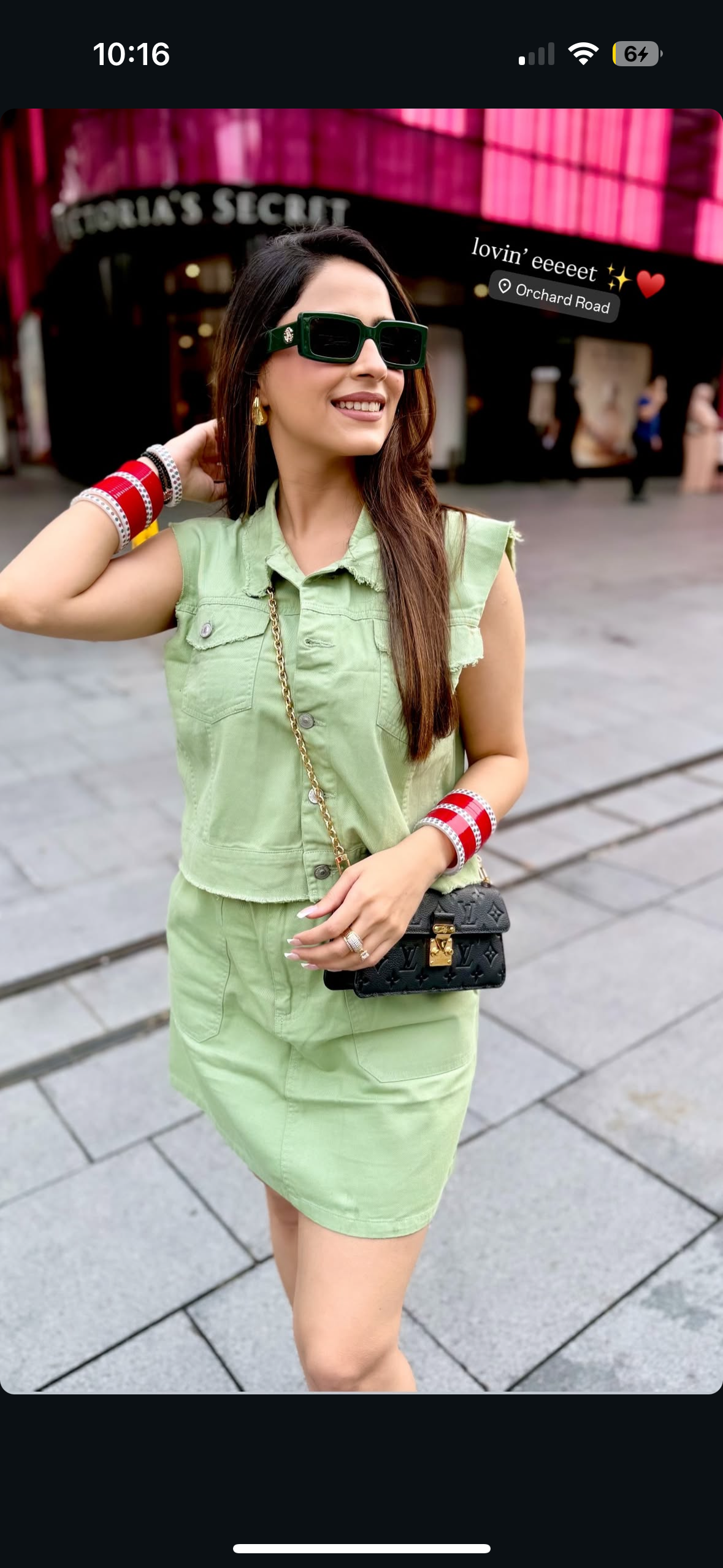 Denim Sea Green Skirt Set