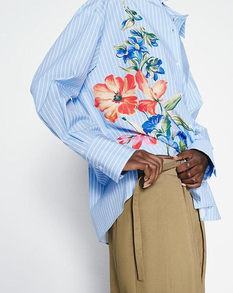 Cotton Stripes Shirt ( This is oversized shirt)