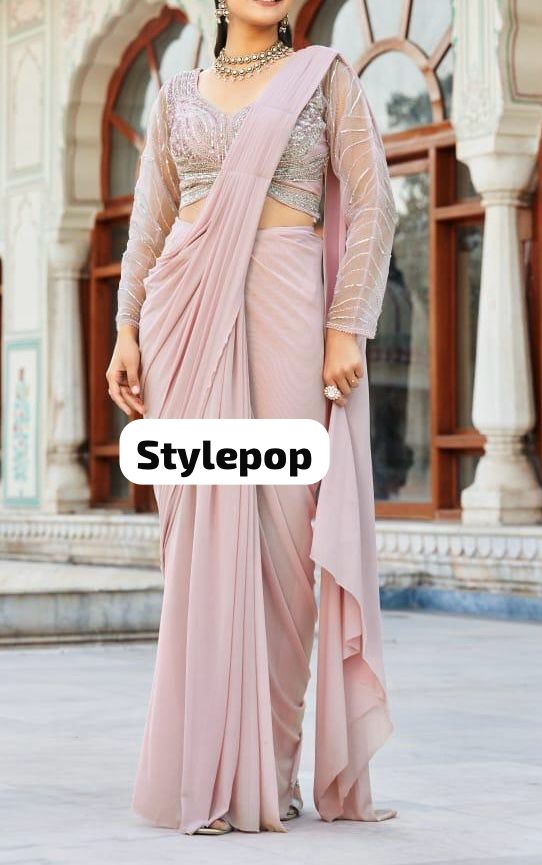 Drape pink saree
