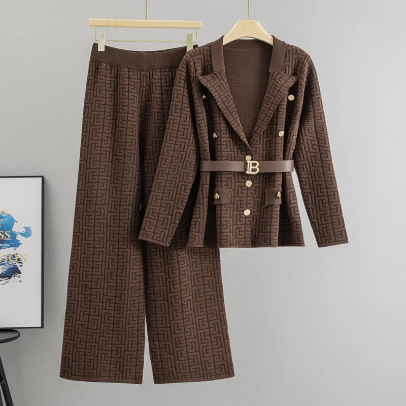 Bella Luxe Knit Blazer Co-ord Set