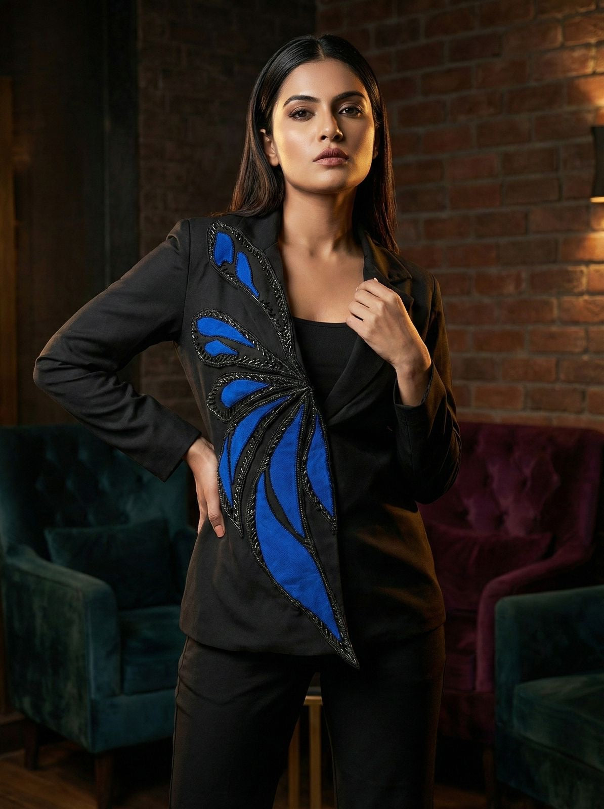 Midnight Monarch Blazer Set