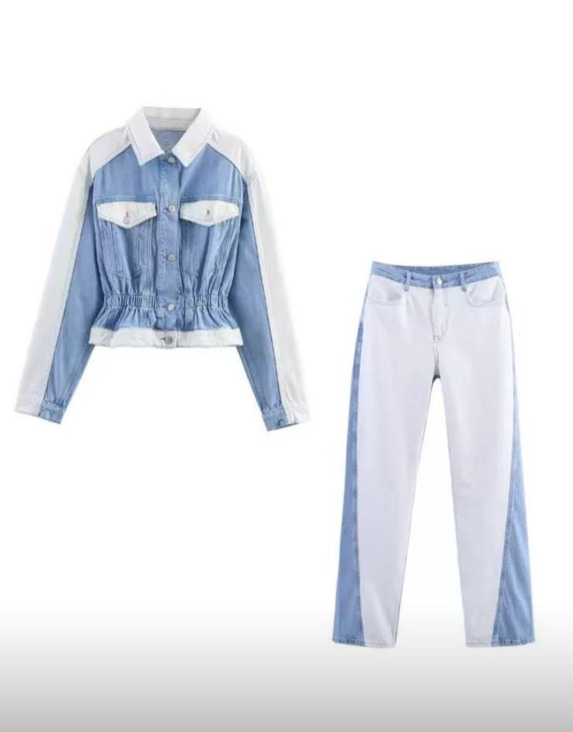 Dual-Tone Denim Coord Set