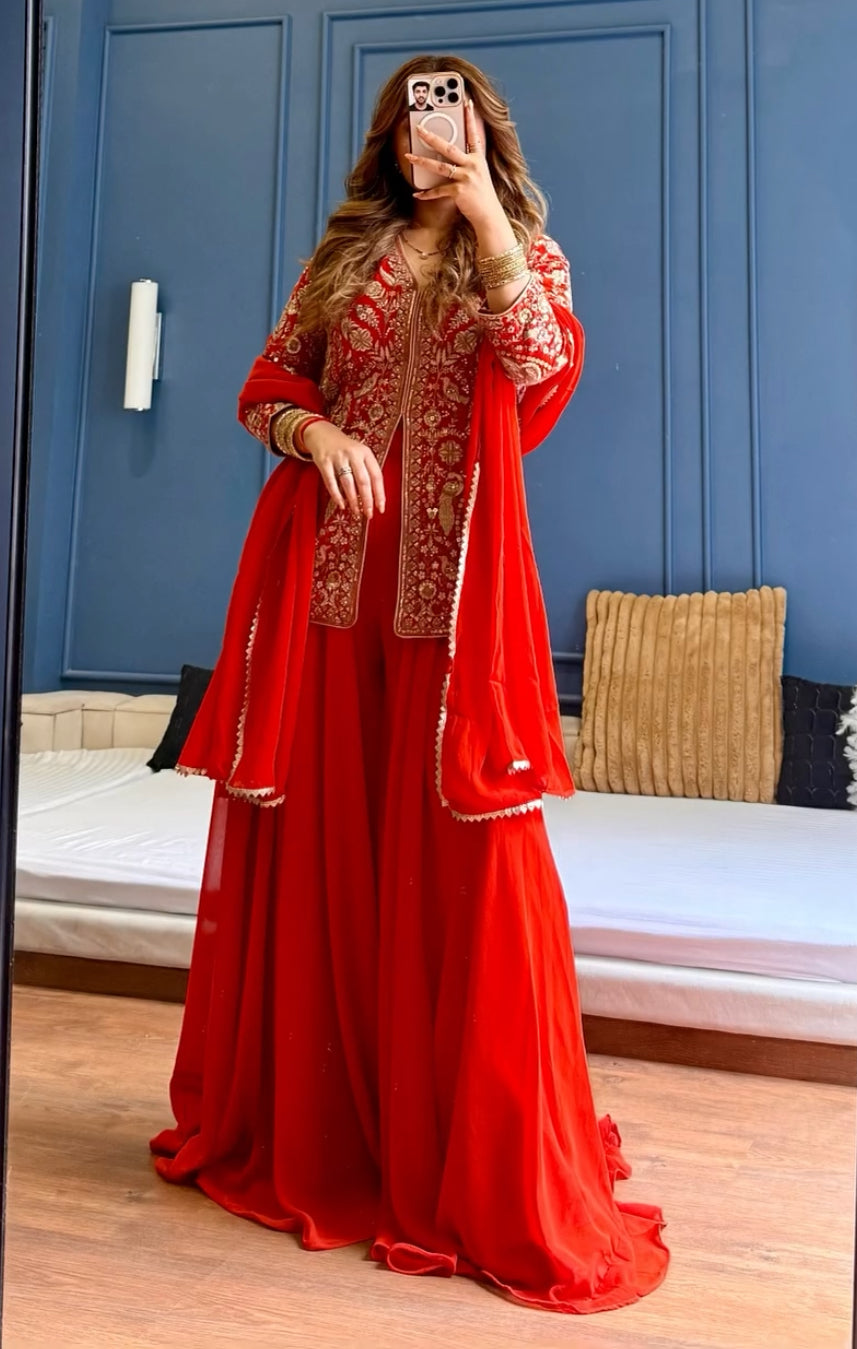 Amber Glow Sharara Suit