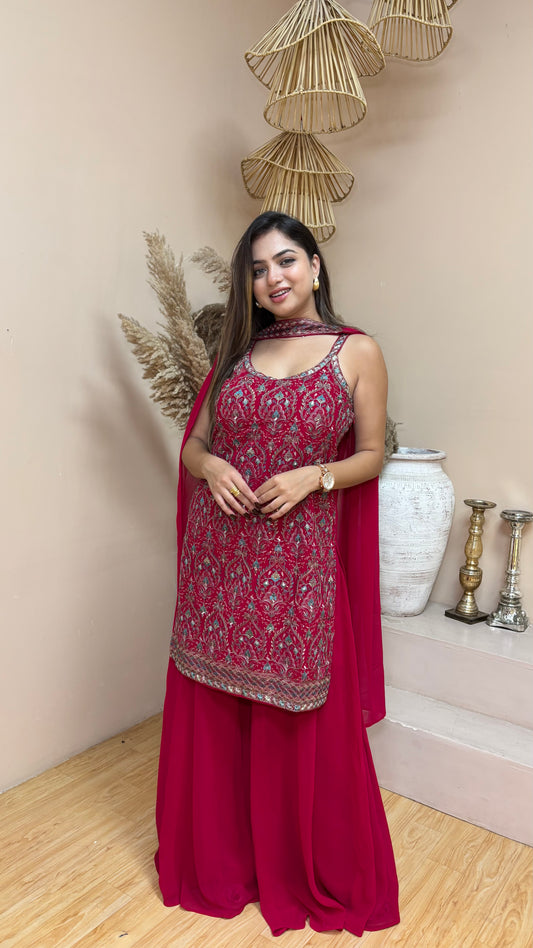 Red Sharara suit