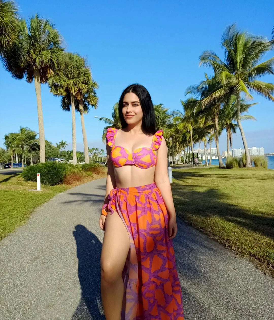 Floral pink swimswear
