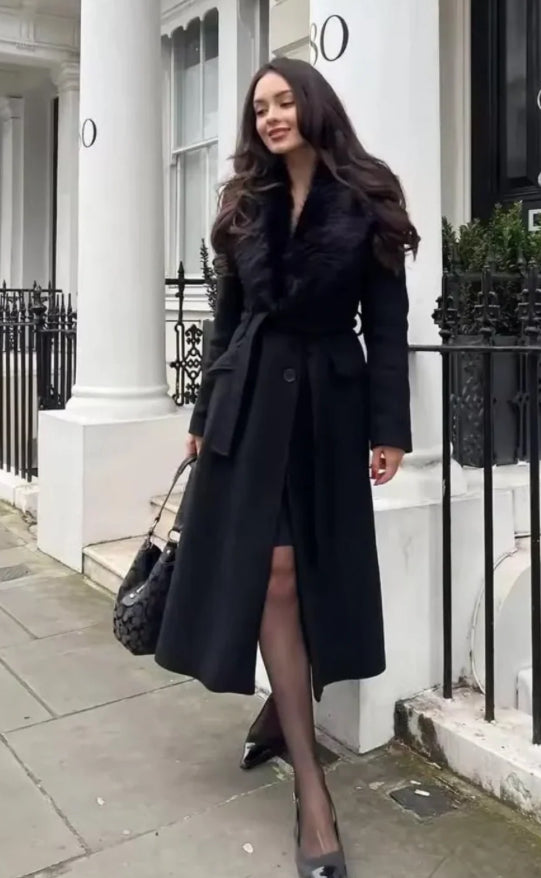 Frost Luxe Detachable Fur Over Coat