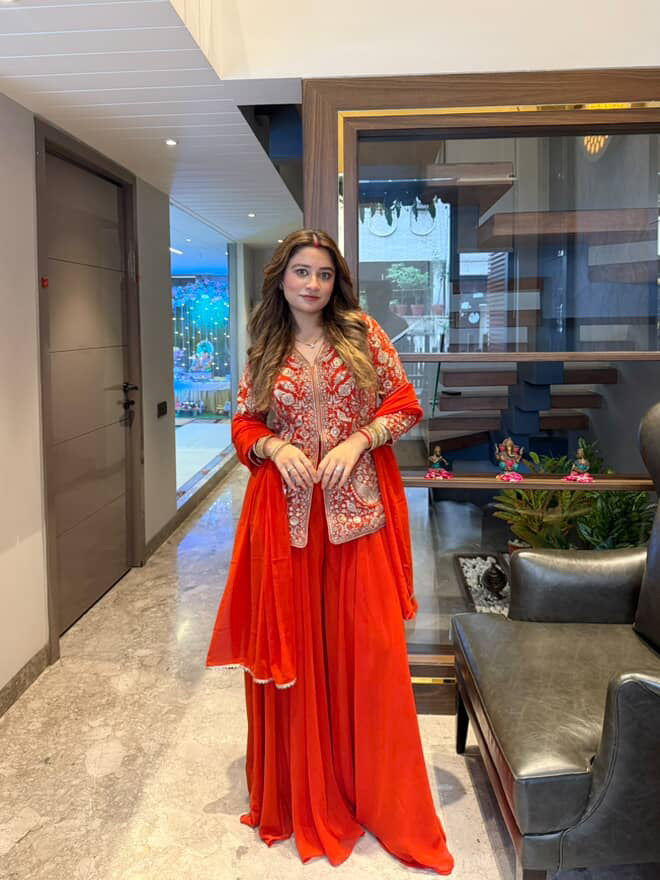 Amber Glow Sharara Suit