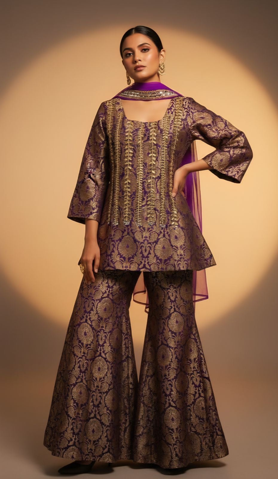 The Zahira Brocade Sharara Set
