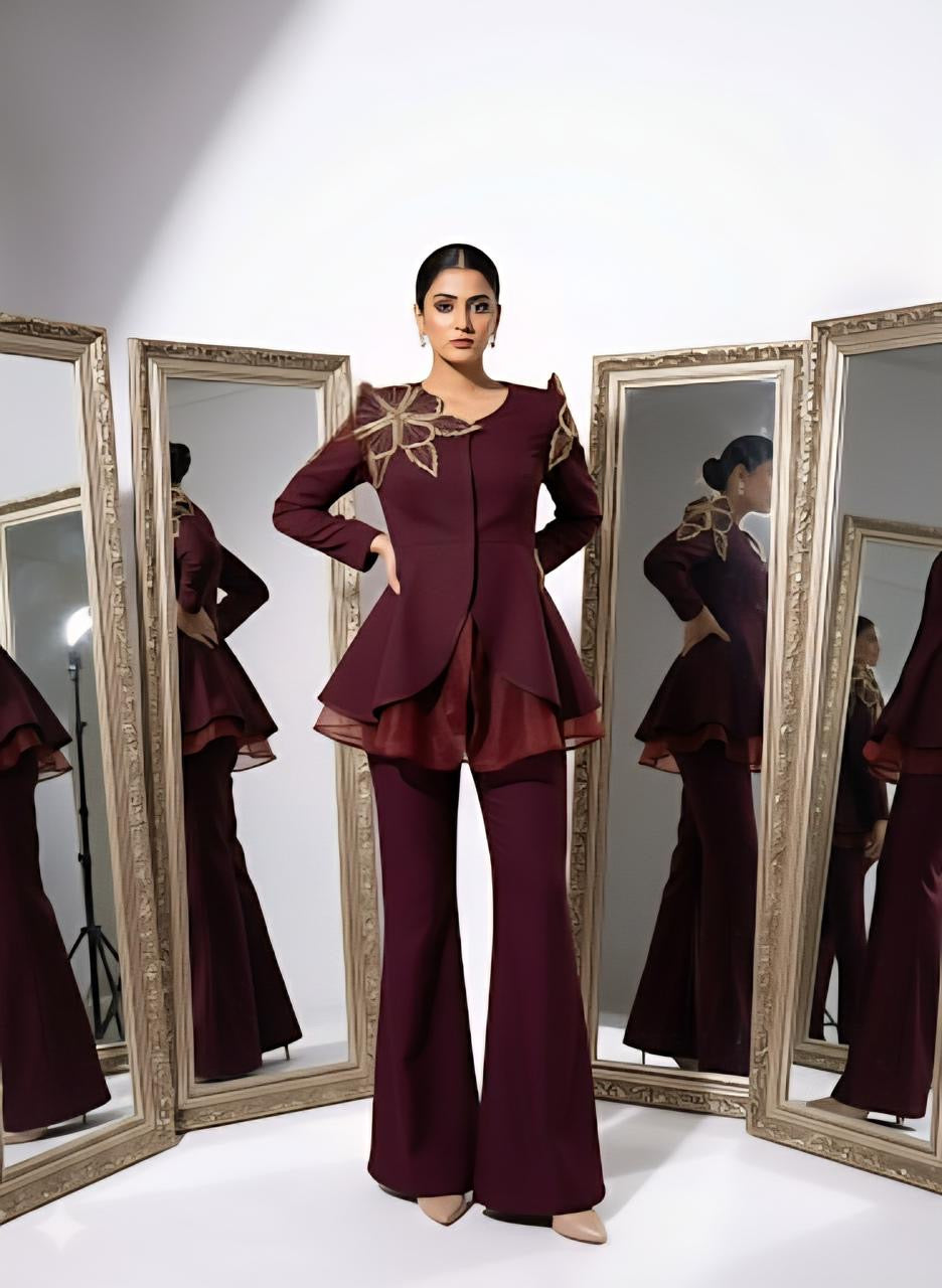 Regal Petal Peplum Blazer Set