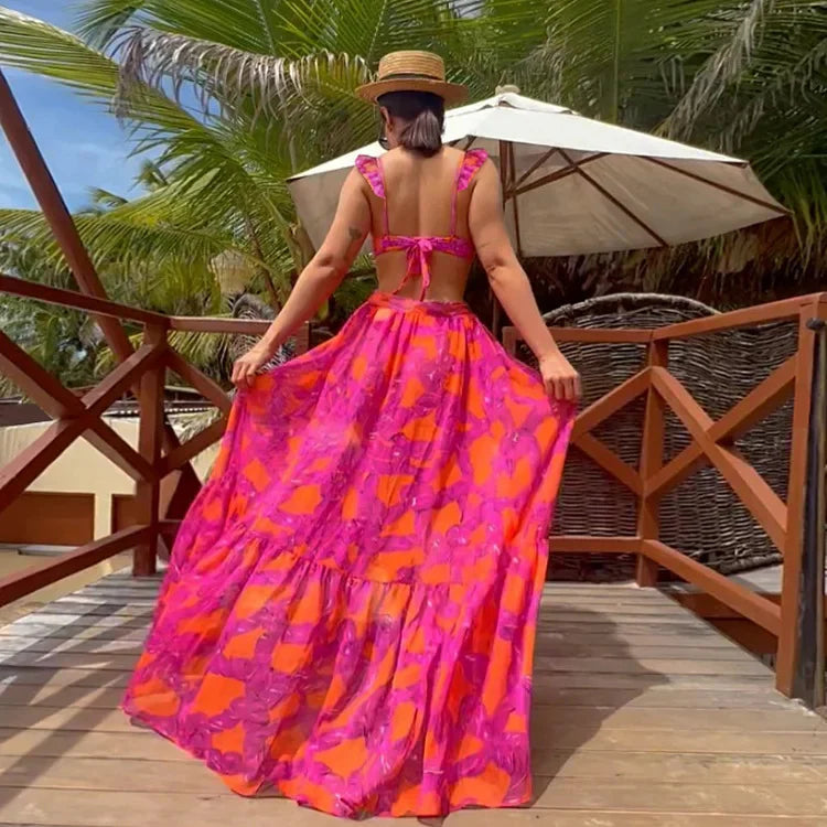 Floral pink swimswear