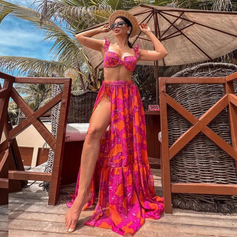 Floral pink swimswear