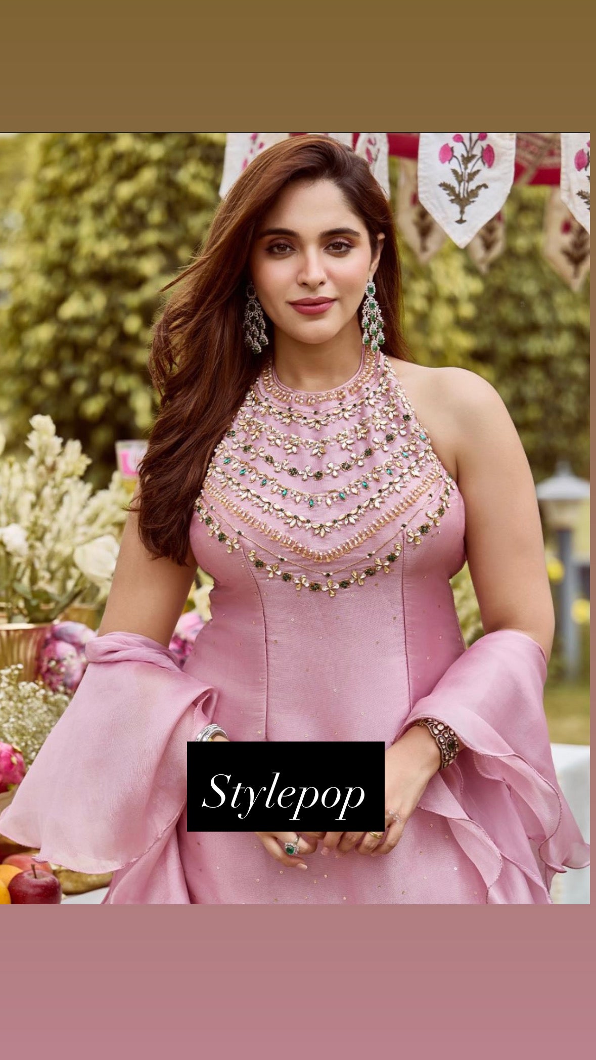 Rose Petal Embellished Sharara Set