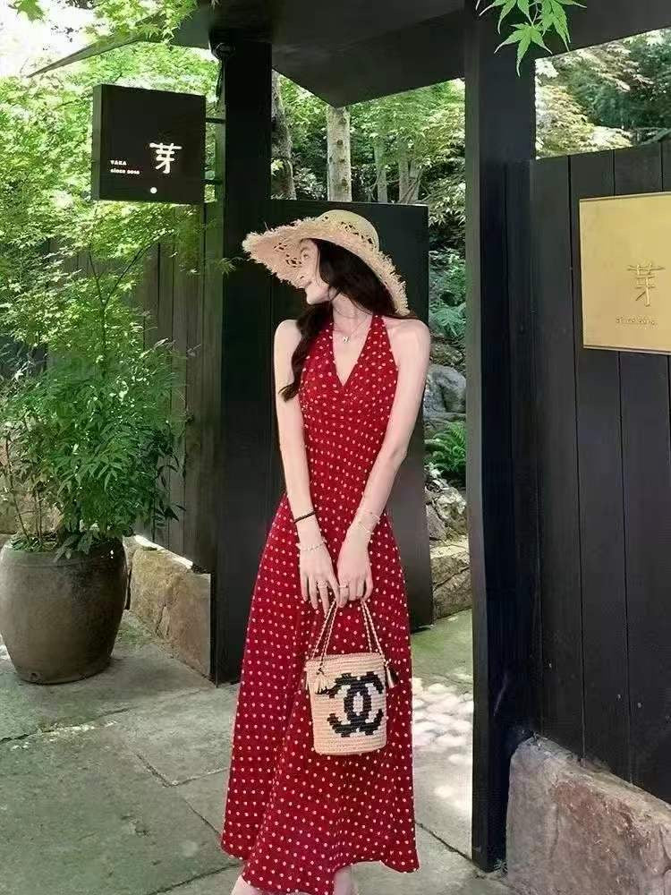 Ruby Riviera Polka Halter Dress
