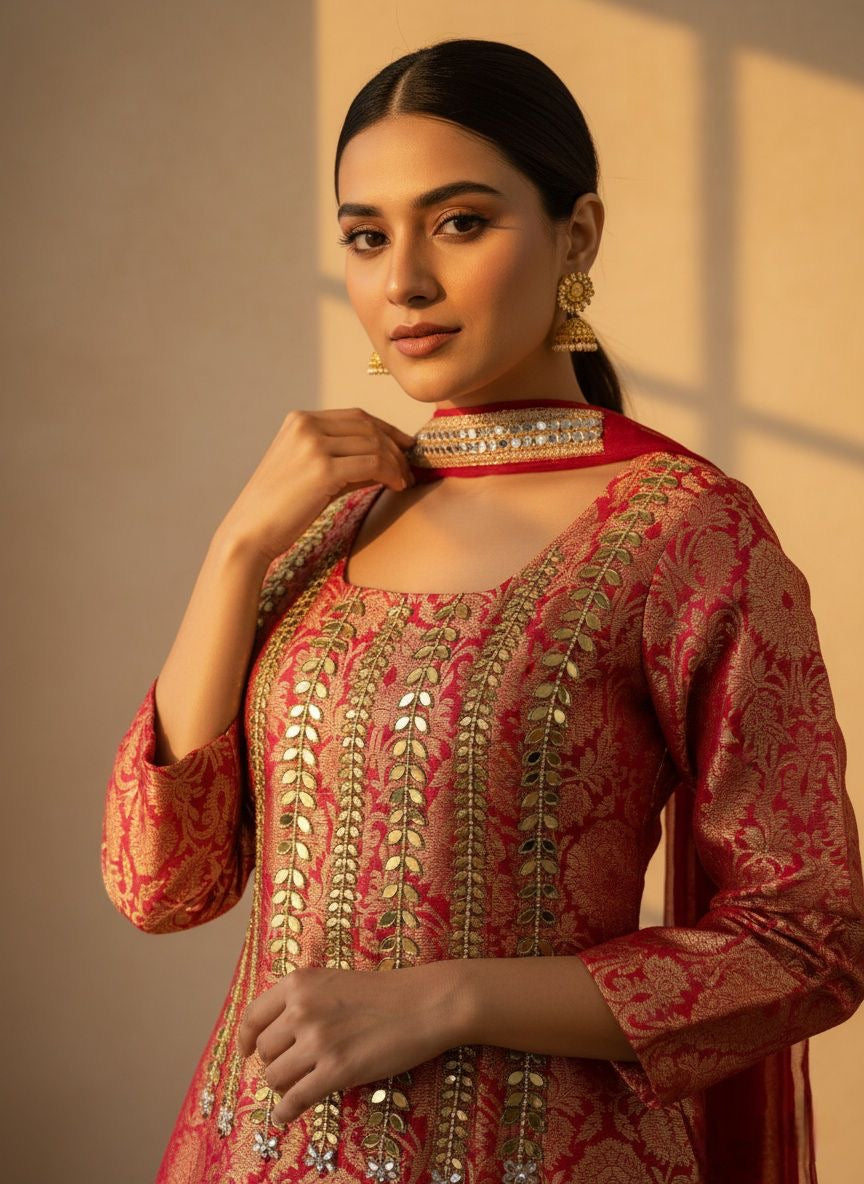 The Zahira Brocade Sharara Set