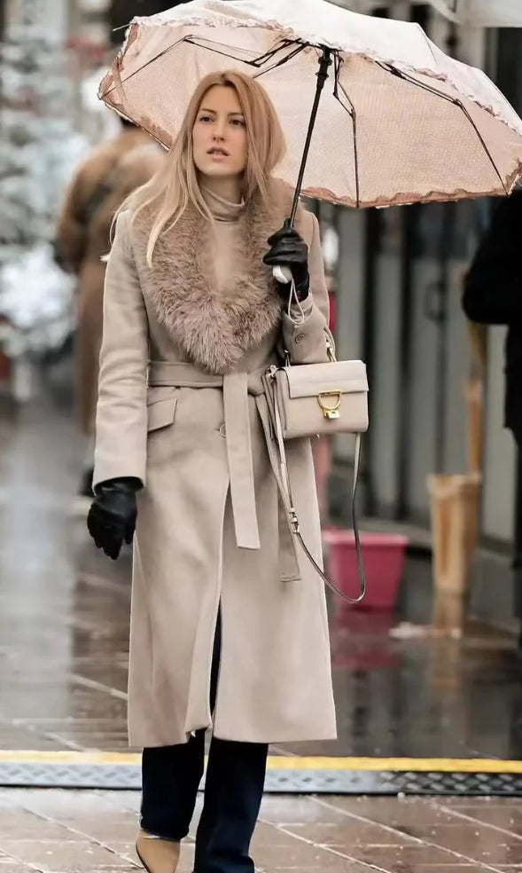 Frost Luxe Detachable Fur Over Coat