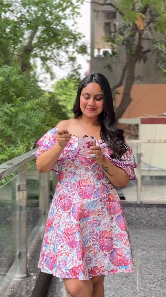 Short schiffli Pink dress