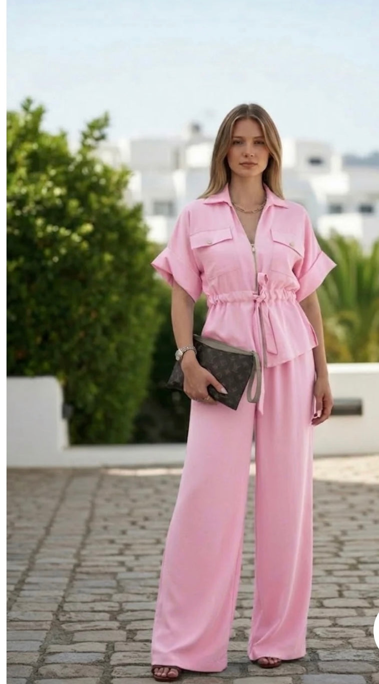 Blush Breeze Linen Coord-Set