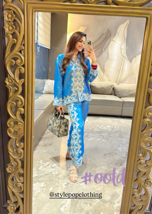 Embroidered cotton Coordset