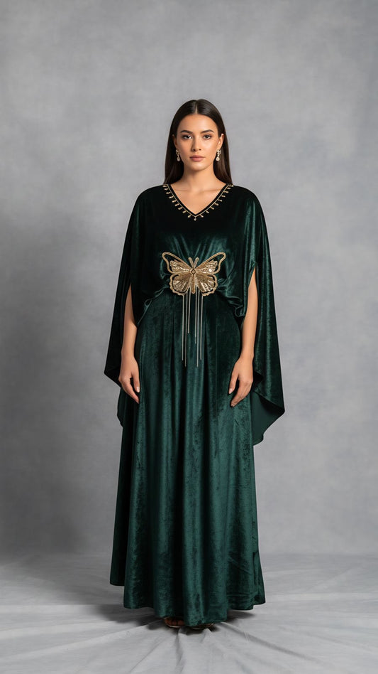 Imperial Velvet Butterfly Dress