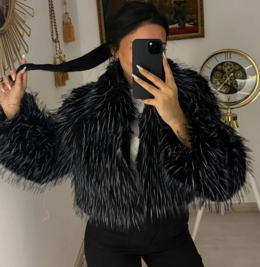 Fur short jacket