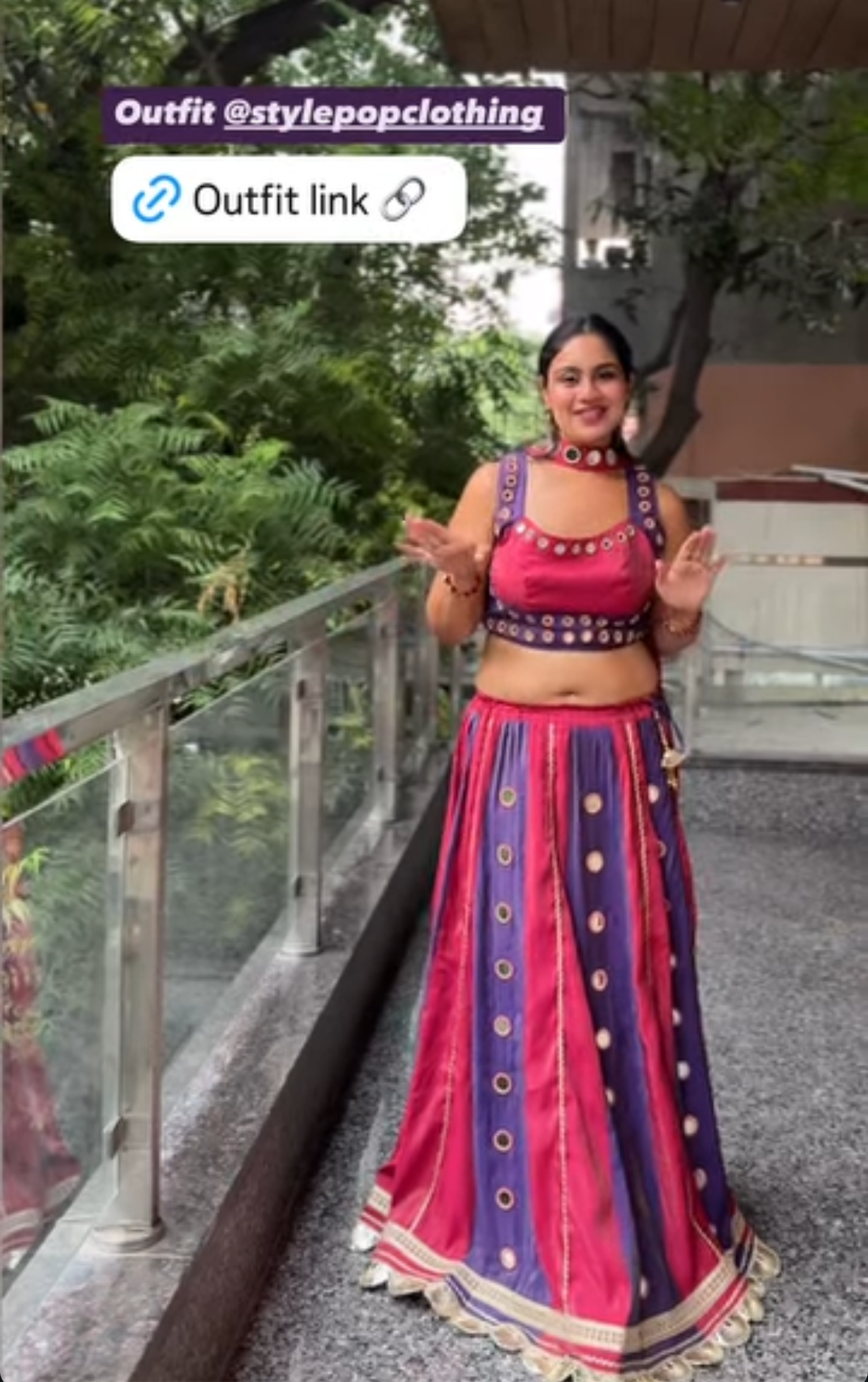 Rivaaj Two-Tone Mirrorwork Lehenga Set