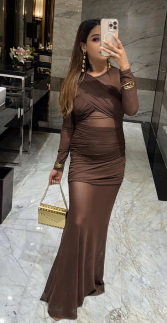 Brown bodycon dresss