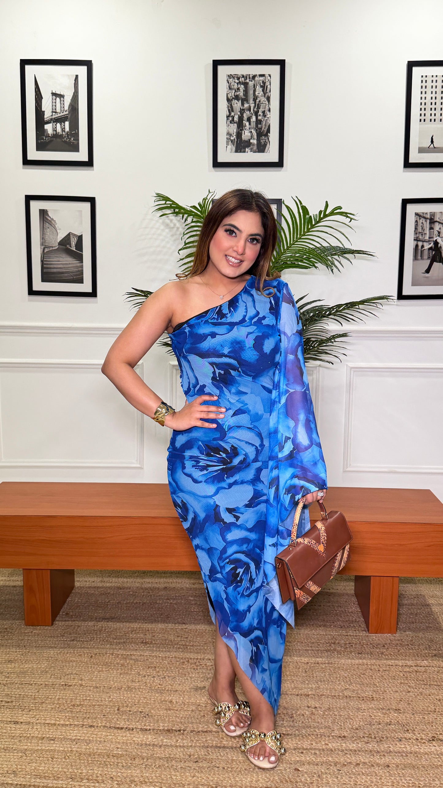 Vivid Bloom One Shoulder Dress