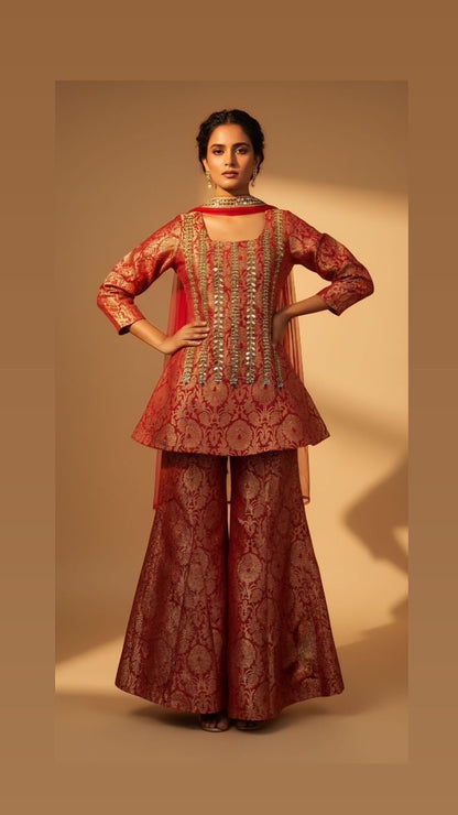 The Zahira Brocade Sharara Set