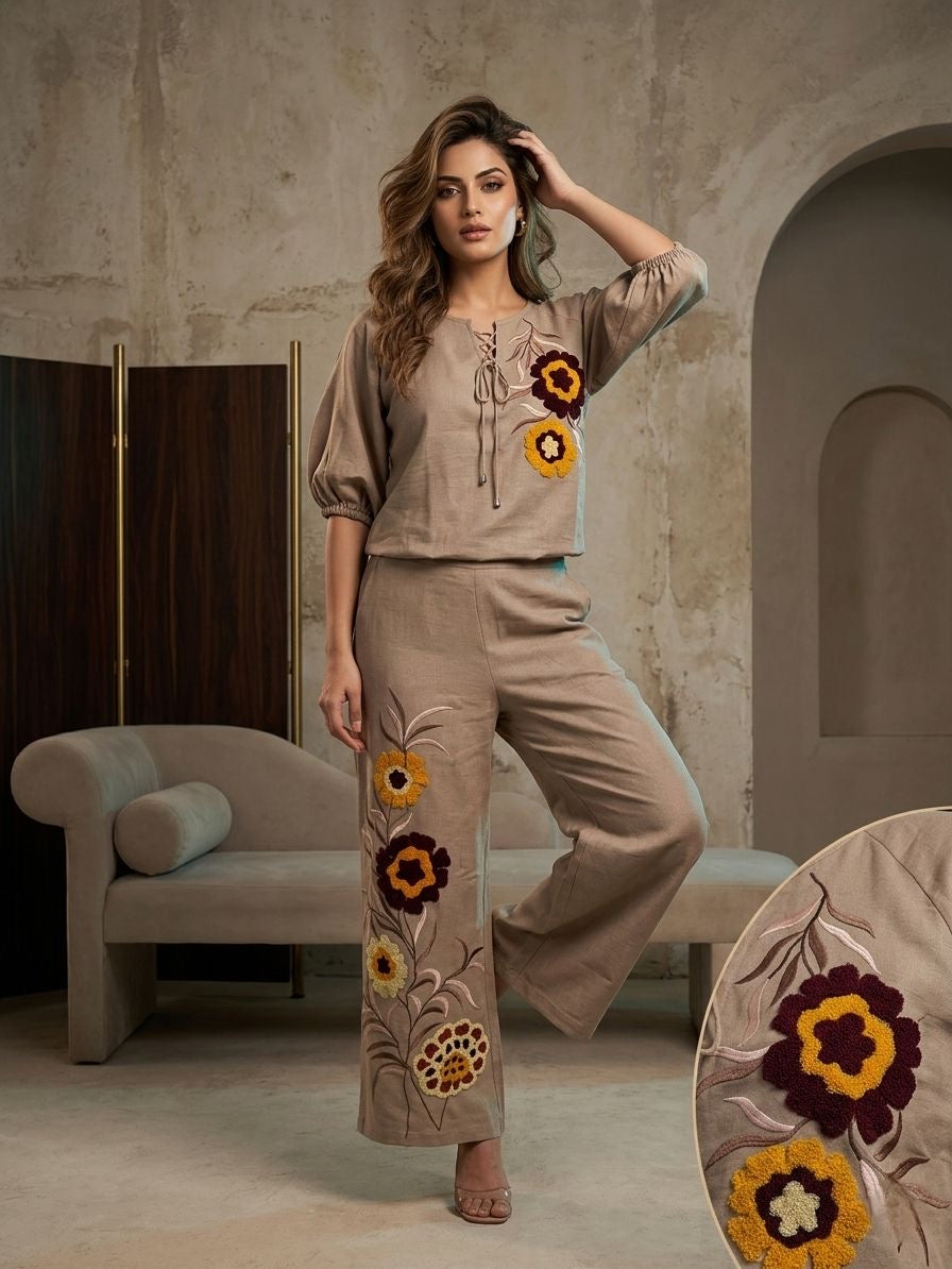 Boho Bloom Cotton Linen Set