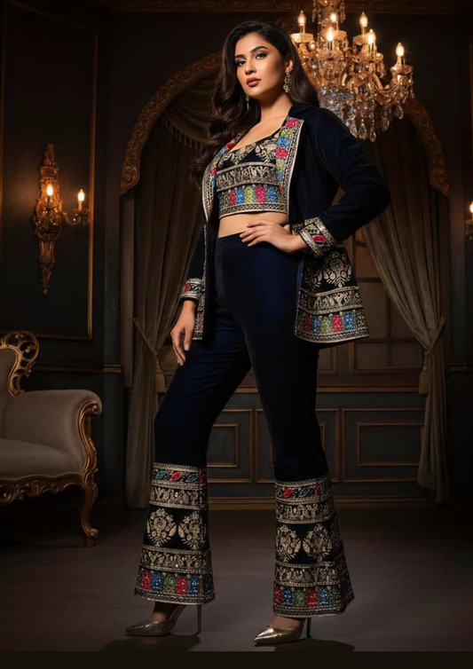 The Zariya Velvet Fusion Co-Ord Set