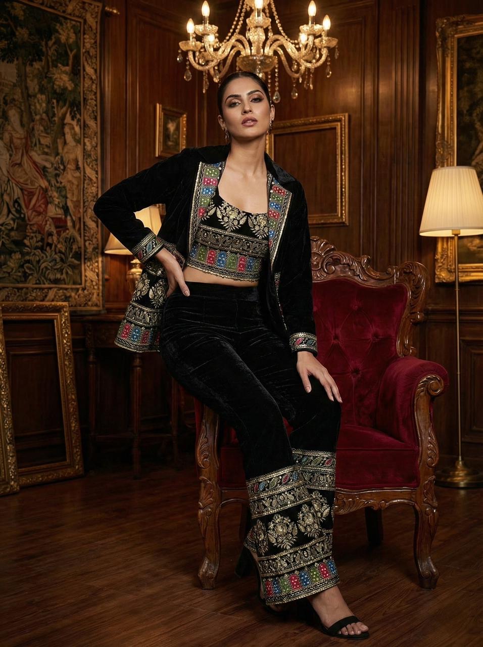 The Zariya Velvet Fusion Co-Ord Set