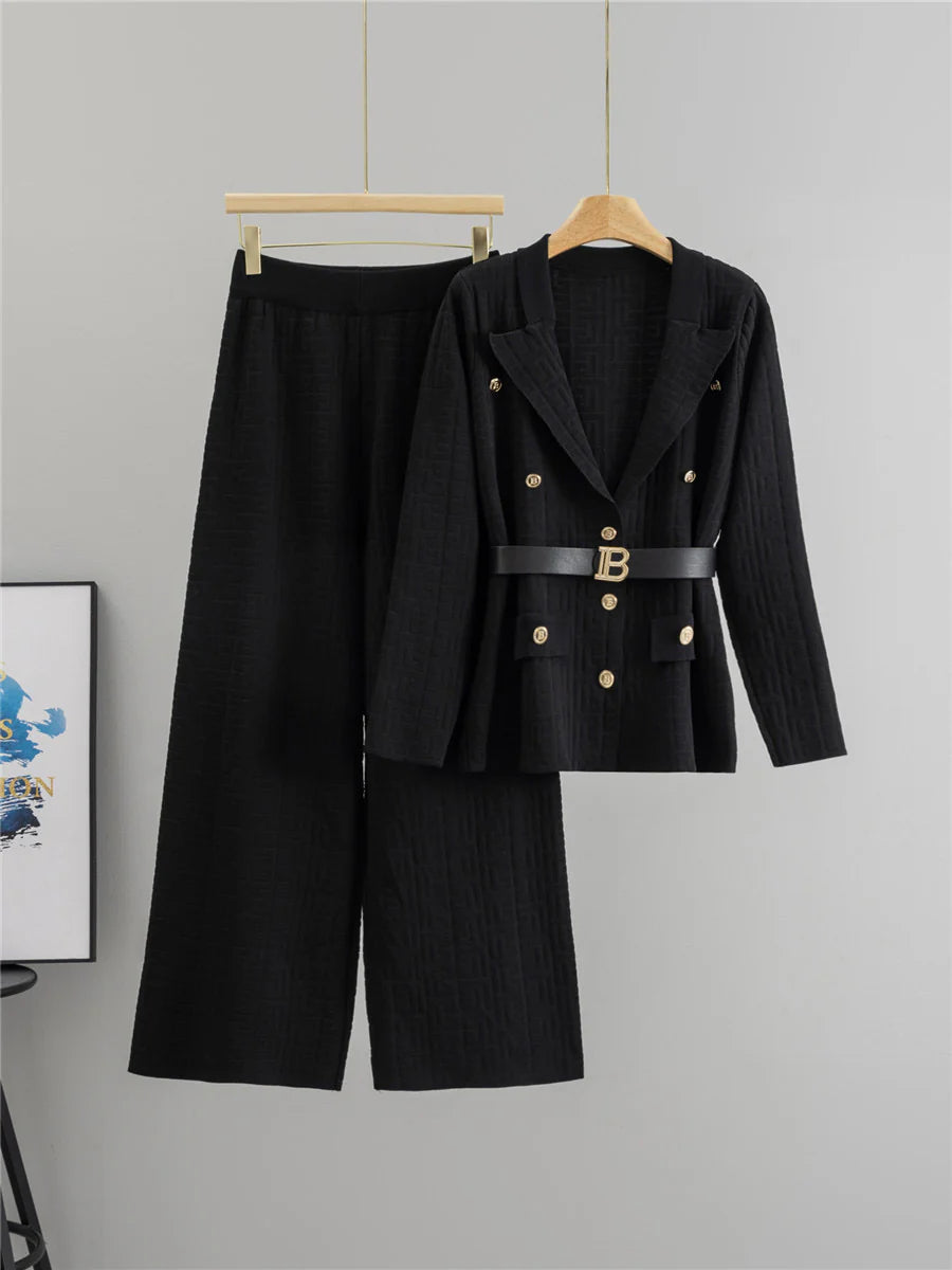Bella Luxe Knit Blazer Co-ord Set