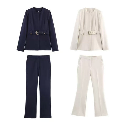 Belted Power Suit Set