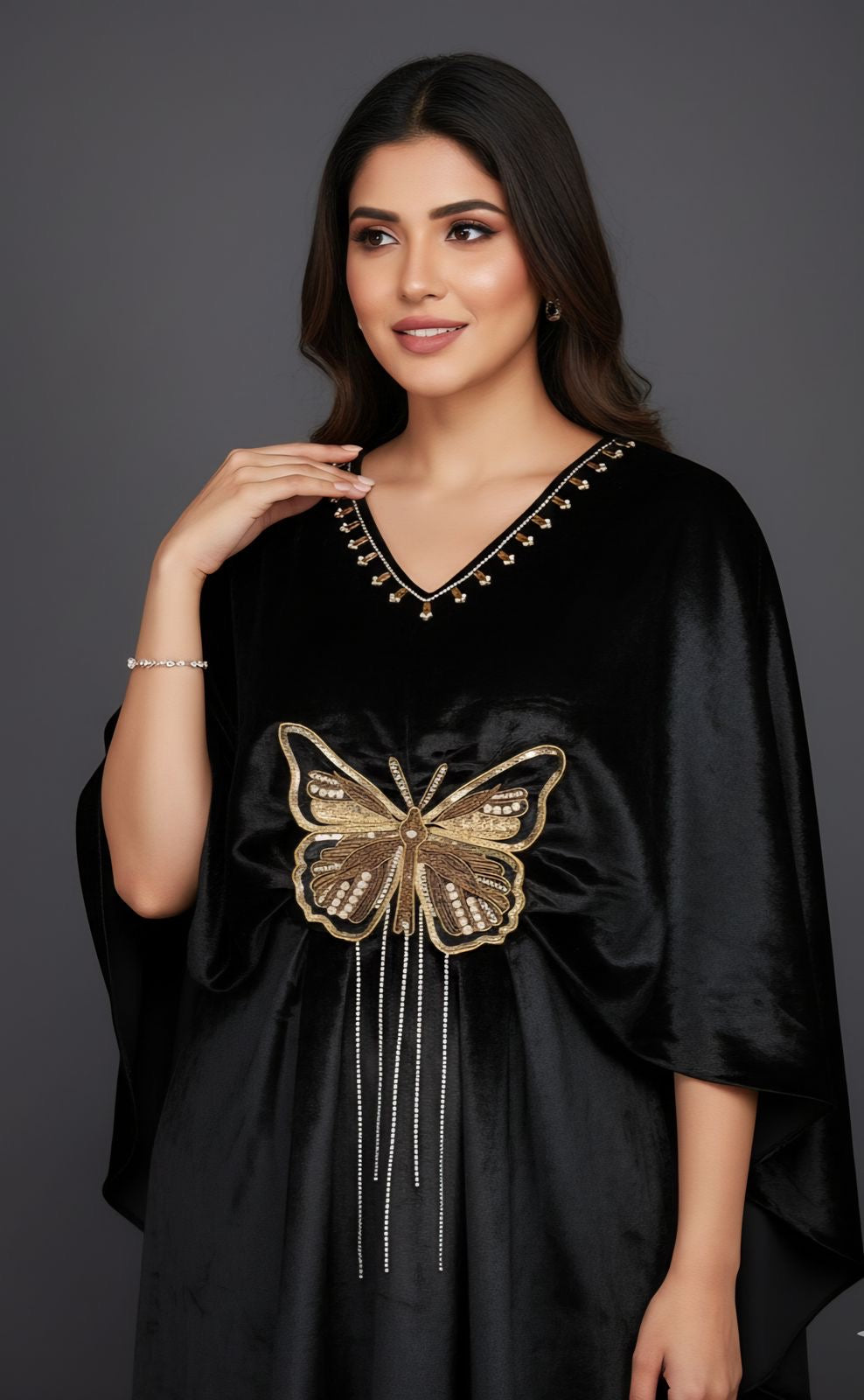 Imperial Velvet Butterfly Dress