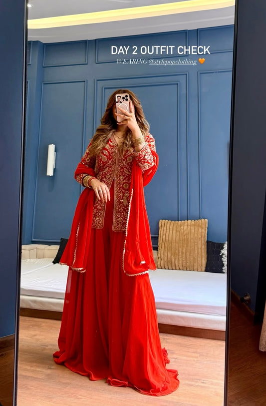 Amber Glow Sharara Suit