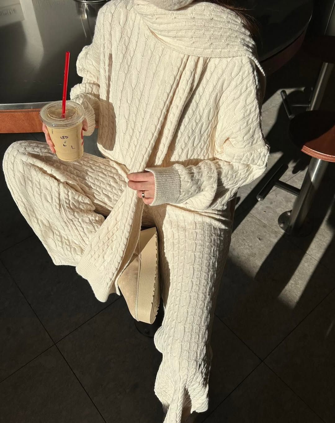 Snug Luxe Cable-Knit 3-piece Set