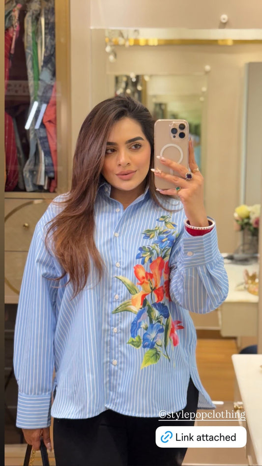 Cotton Stripes Shirt ( This is oversized shirt)