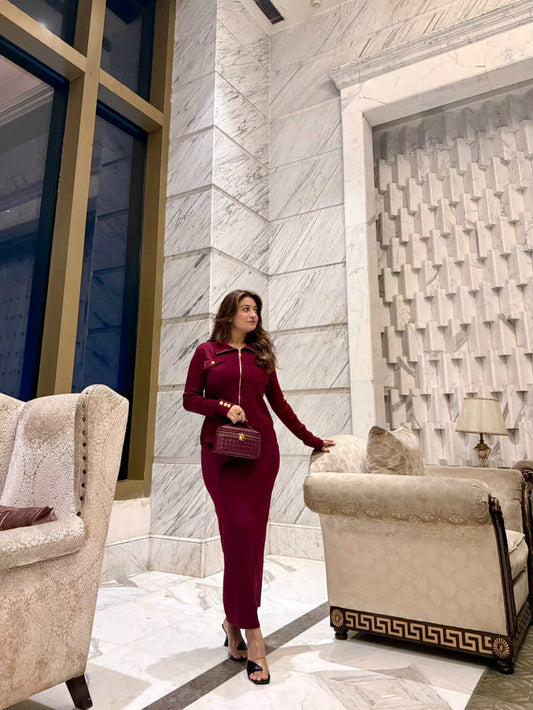 Zip Royale Knit Skirt Set