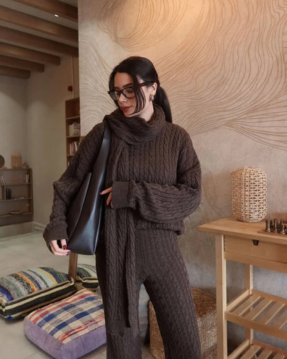 Snug Luxe Cable-Knit 3-piece Set