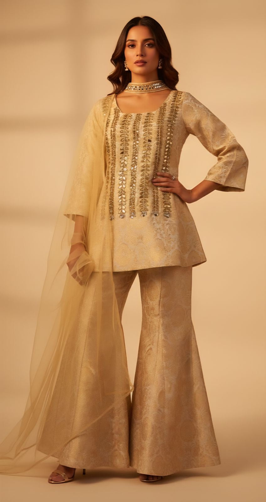 The Zahira Brocade Sharara Set